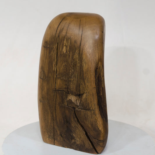White Oak Artistic Cremation Urn – Combined Hewn And Natural – no. 70