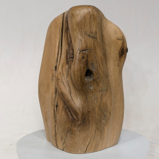 White Oak Artistic Cremation Urn – Flowing 1800s Cabin Log – no. 66