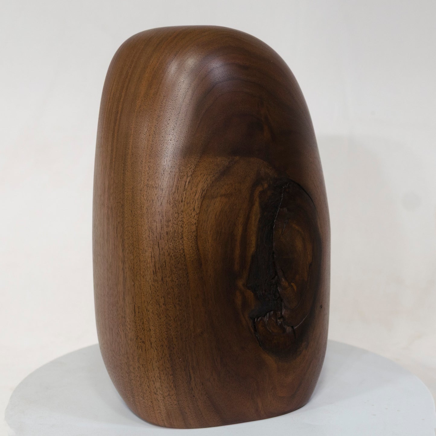 Black Walnut Artistic Cremation Urn – Flowing Around Knot – no. 69