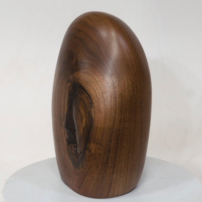 Black Walnut Artistic Cremation Urn – Flowing Around Knot – no. 69