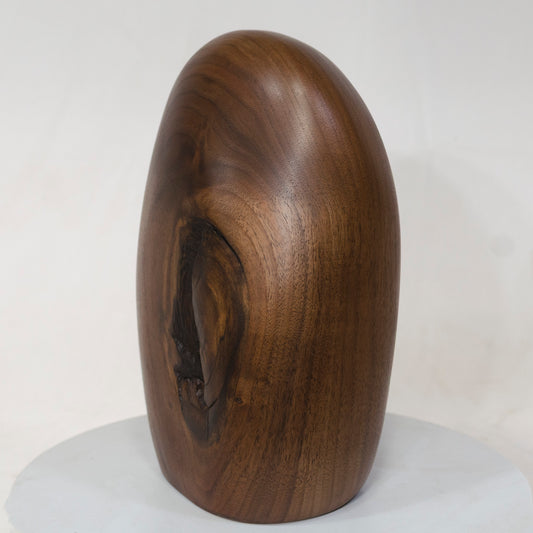 Black Walnut Artistic Cremation Urn – Flowing Around Knot – no. 69