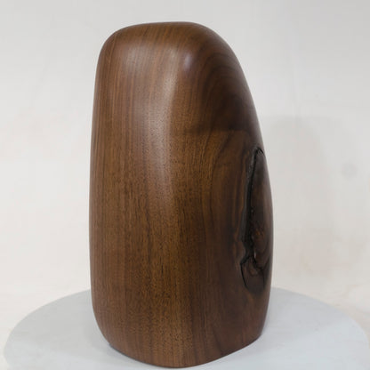 Black Walnut Artistic Cremation Urn – Flowing Around Knot – no. 69