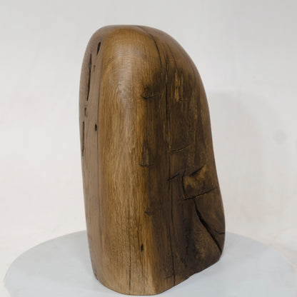 White Oak Artistic Cremation Urn – Combined Hewn And Natural – no. 70
