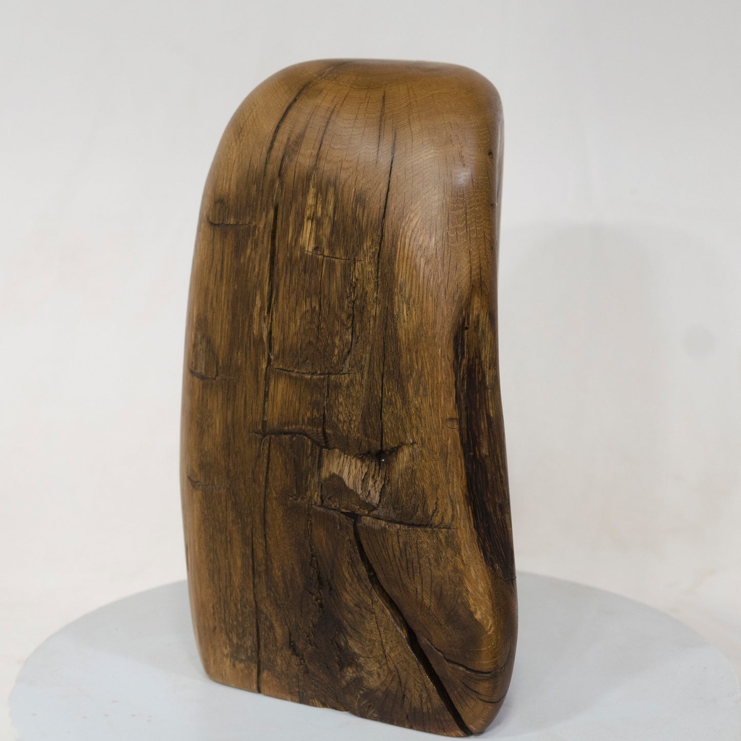 White Oak Artistic Cremation Urn – Combined Hewn And Natural – no. 70