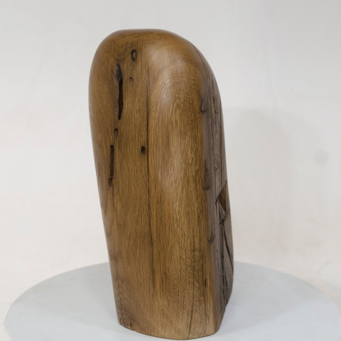 White Oak Artistic Cremation Urn – Combined Hewn And Natural – no. 70