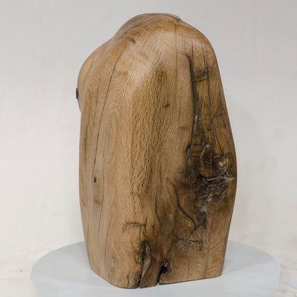 White Oak Artistic Cremation Urn – Flowing 1800s Cabin Log – no. 66