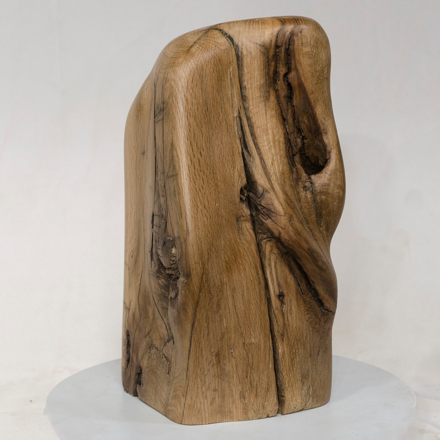 White Oak Artistic Cremation Urn – Flowing 1800s Cabin Log – no. 66