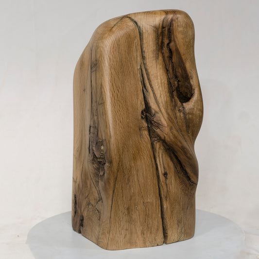 White Oak Artistic Cremation Urn – Flowing 1800s Cabin Log – no. 66