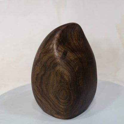 Black Walnut Artistic Wood Urn – Teardrop Shape – no. 72