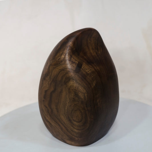 Black Walnut Artistic Wood Urn – Teardrop Shape – no. 72