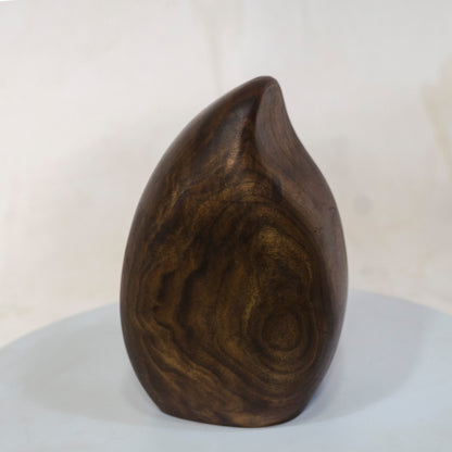 Black Walnut Artistic Wood Urn – Teardrop Shape – no. 72